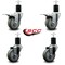 Service Caster 3.5'' Gray Poly Swivel 1-3/4'' Expanding Stem Caster Set 2 Total Lock Brakes, 4PK SCC-EXTTL20S3514-PPUB-2-S-2-134 - alternate 5